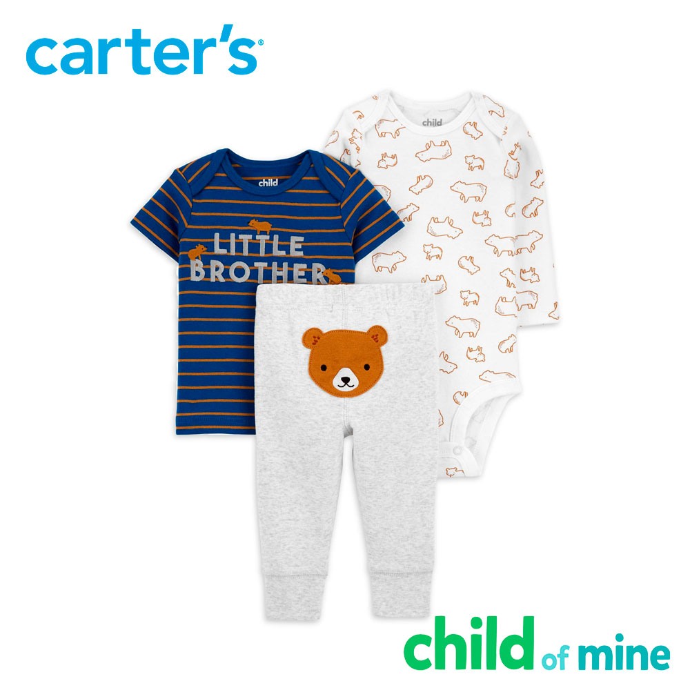 Body de manga larga, camisa de manga corta y pantalón 3 piezas